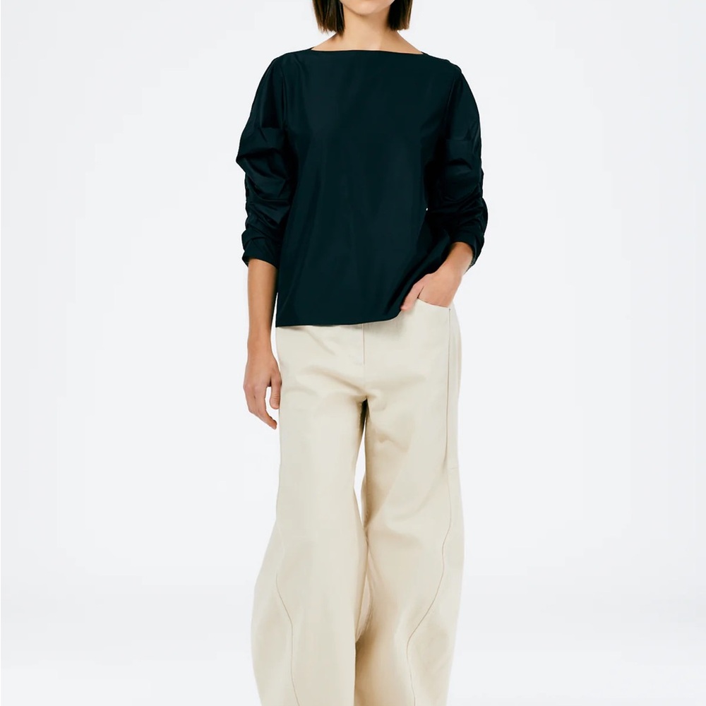Ivory Garment Dyed Stretch Twill Sid Jean - Regular Length